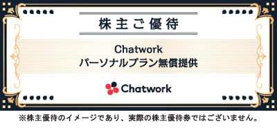 Chatwork(株)(4448)の株主優待の画像